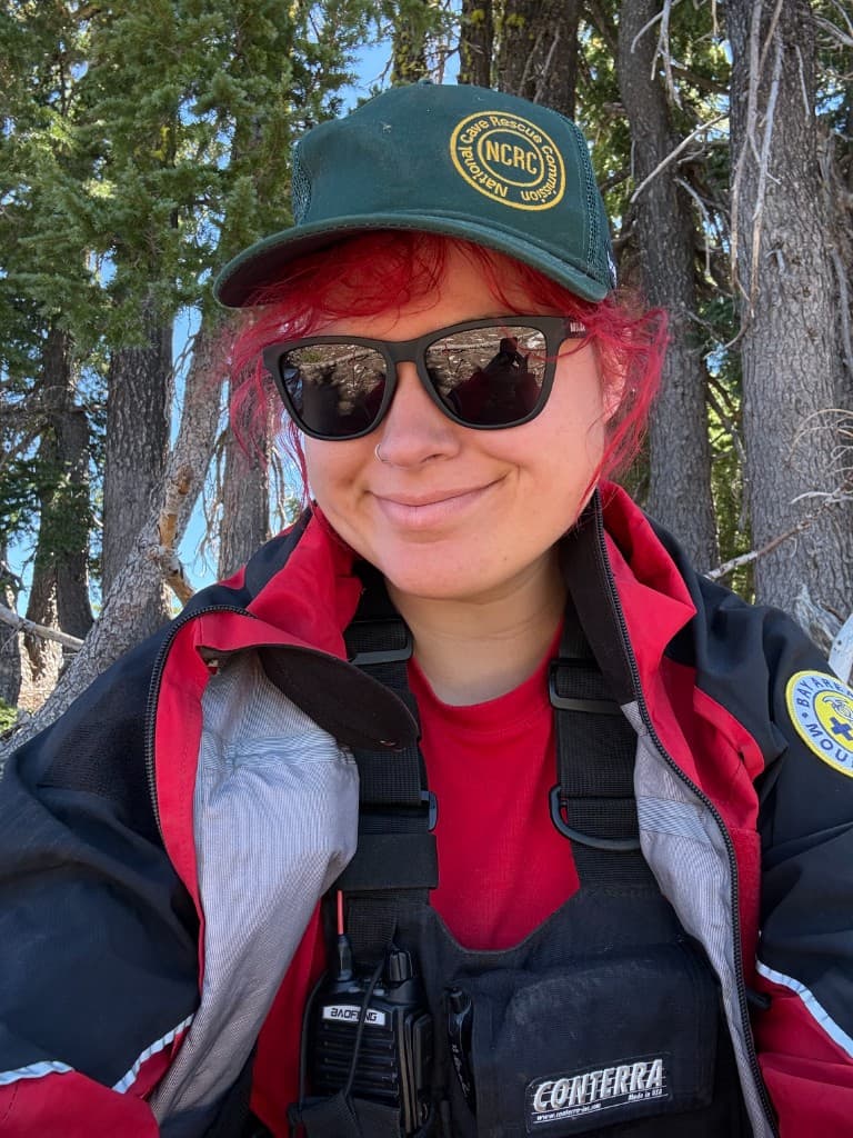 Elizabeth Truchan in NCRC and BAMRU rescue gear
